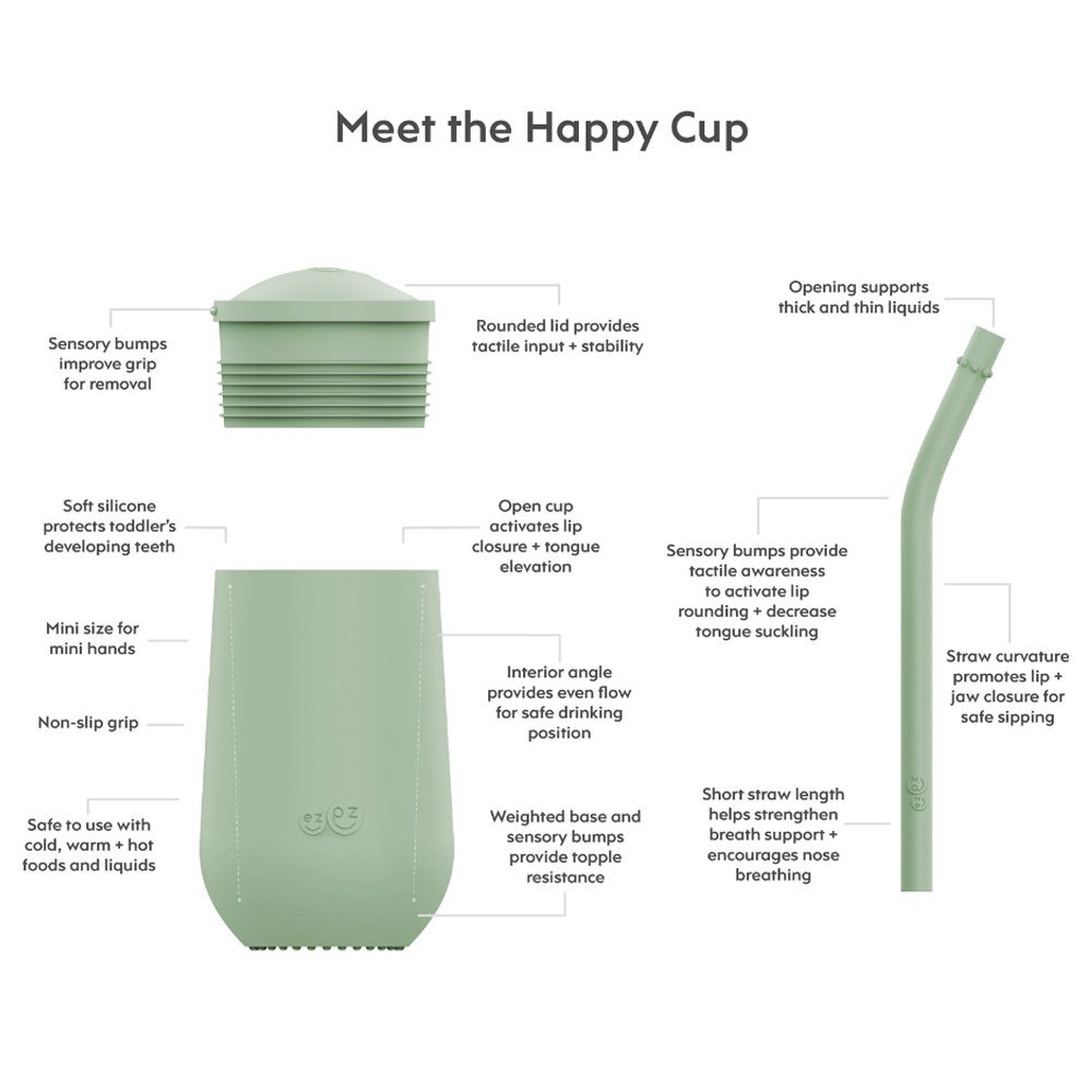 Ezpz - Happy Cup & Straw System - Sage