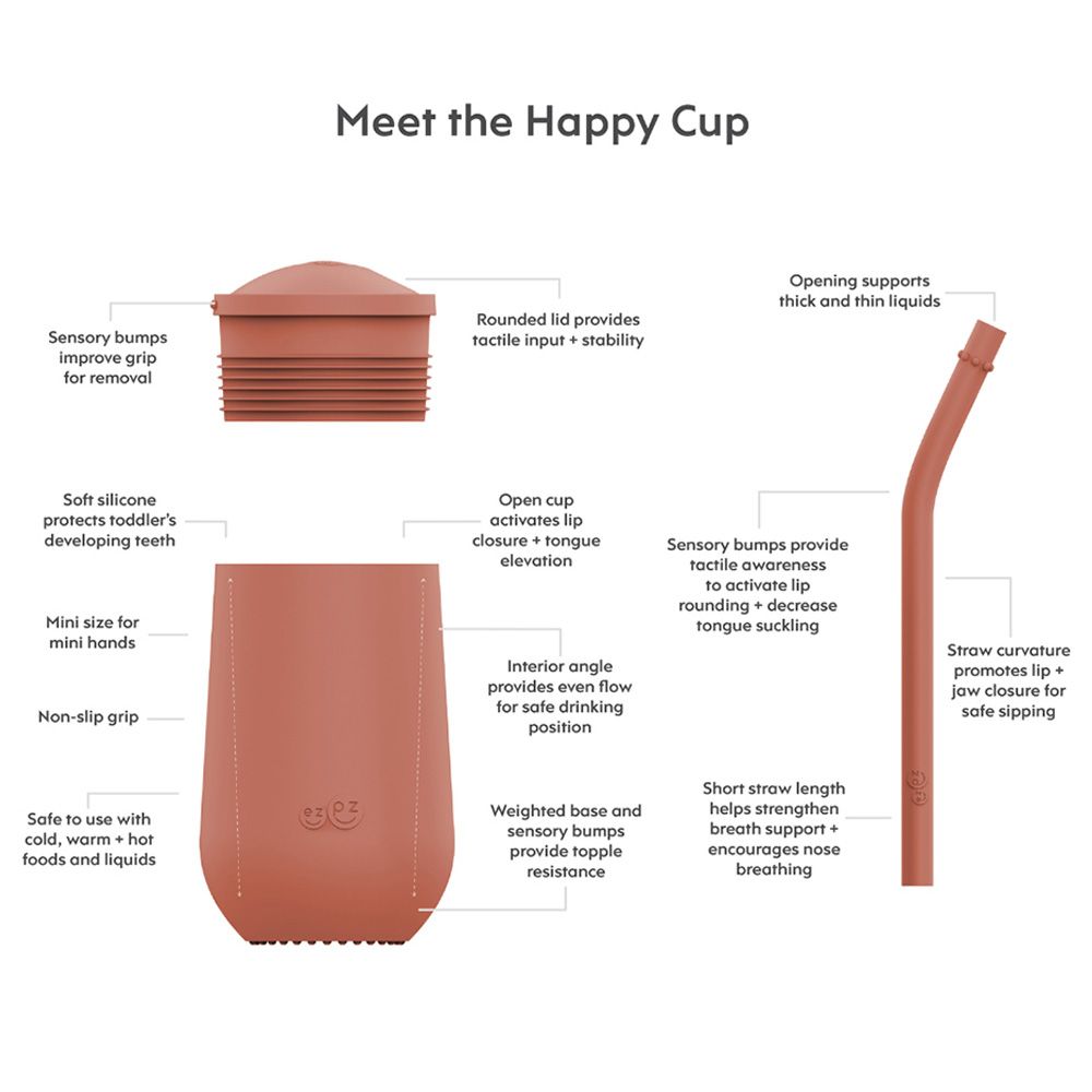 Ezpz - Happy Cup & Straw System - Sienna