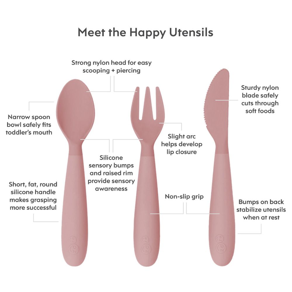 Ezpz - Happy Utensils - Blush