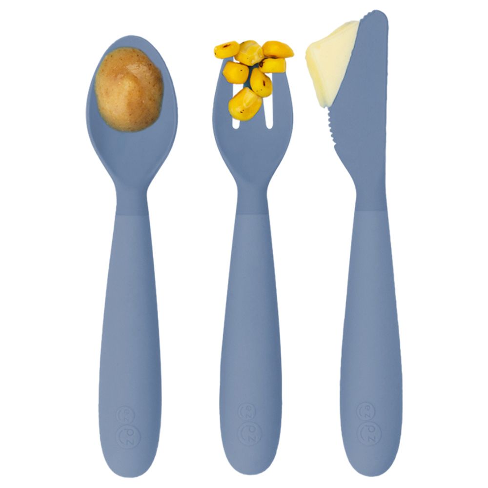 Ezpz - Happy Utensils - Indigo