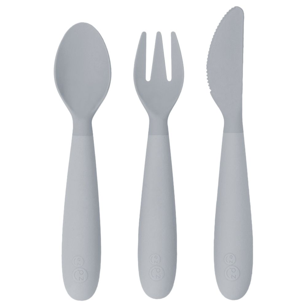 Ezpz - Happy Utensils - Pewter