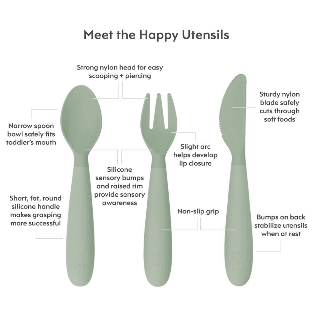 Ezpz - Happy Utensils - Sage