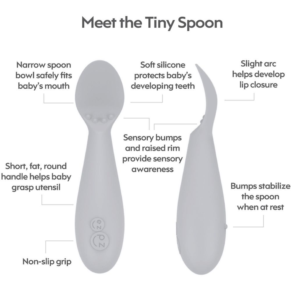 Ezpz - Tiny Spoon Pack of 2 - Pewter