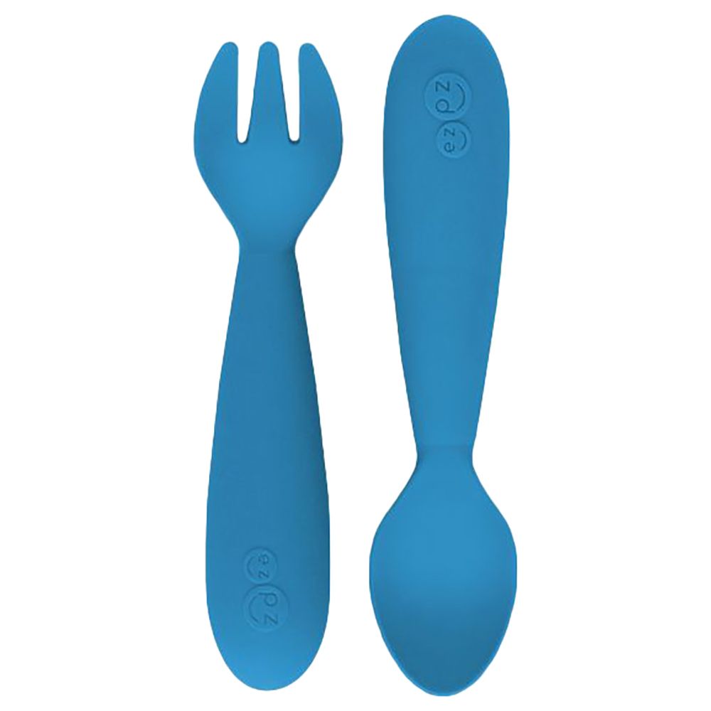 Ezpz - Mini Utensils: Spoon & Fork - Blue