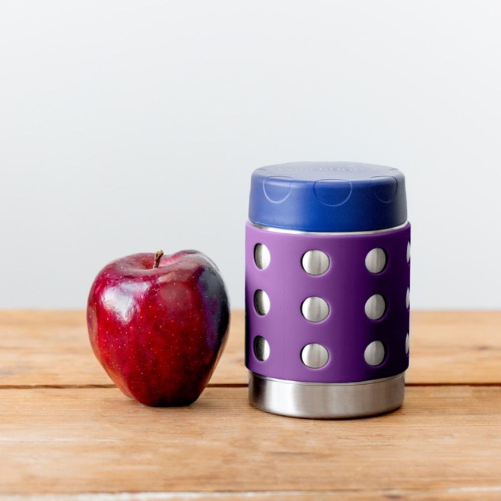 Lunchbots - Thermal Dots Food Jar - Stainless Steel - 350ml - Purple