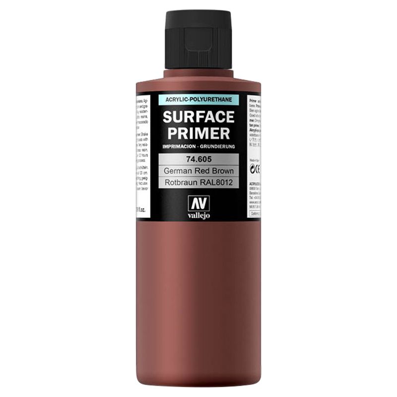 Vallejo - 74.605 Surface Primer German - 200ml - Red Brown