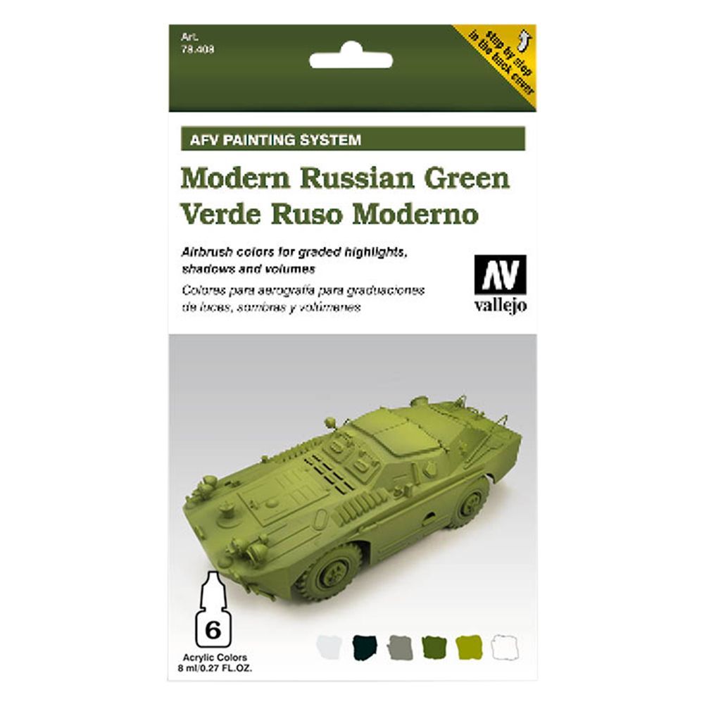 Vallejo 78408 AFV Painting System 6x8ml Modern Russian Green