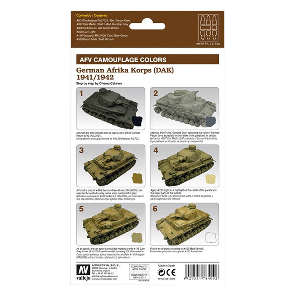 Vallejo Painting System 6x8ml German Afrika Korps 1942/1944