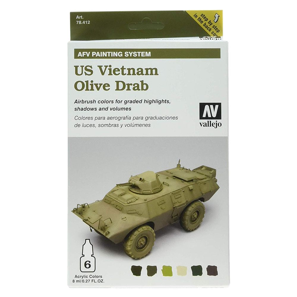 Vallejo AFV Painting System 6x8ml - US Vietnam Olive Drab