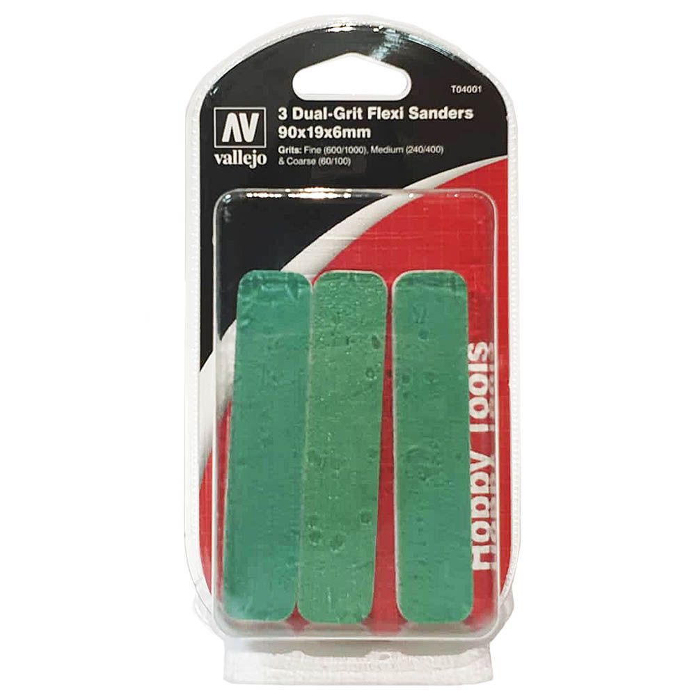 Vallejo - Dual-Grit Flexi Sanders 90x19x6mm 3Pcs-Set