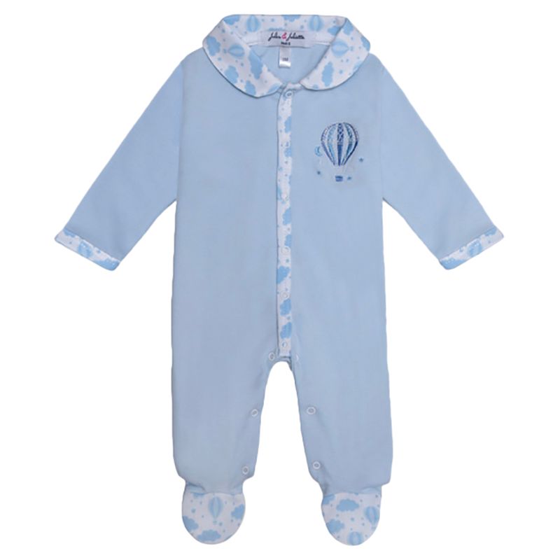 Jules & Juliette - Charlie Balloon Print Baby Pyjama - Sky Blue