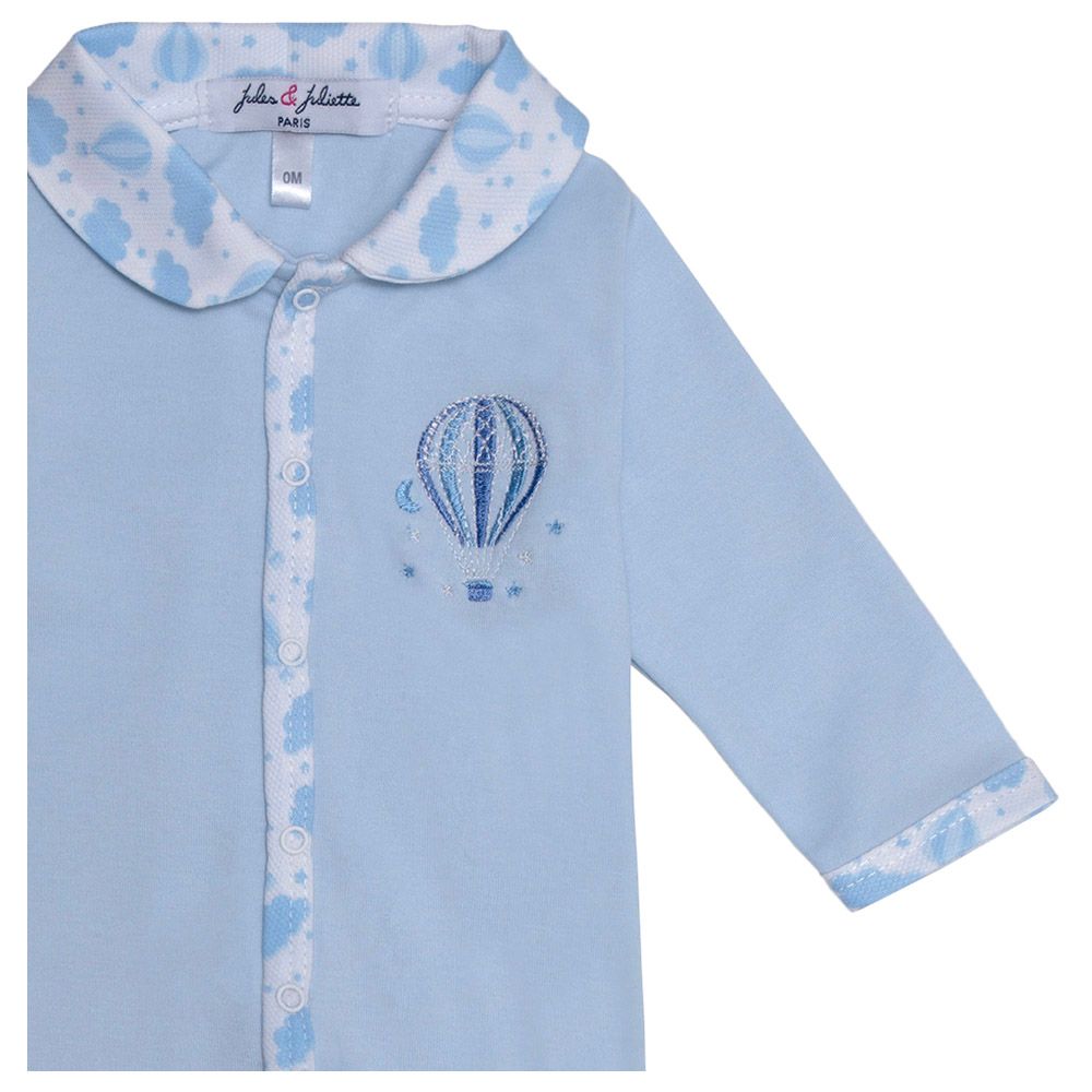 Jules & Juliette - Charlie Balloon Print Baby Pyjama - Sky Blue