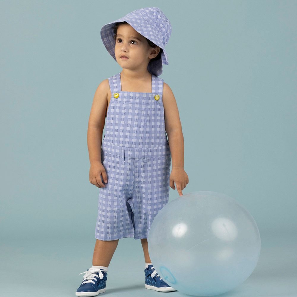 Jules & Juliette - Baby Boy Benjamin Short Dungaree - Blue