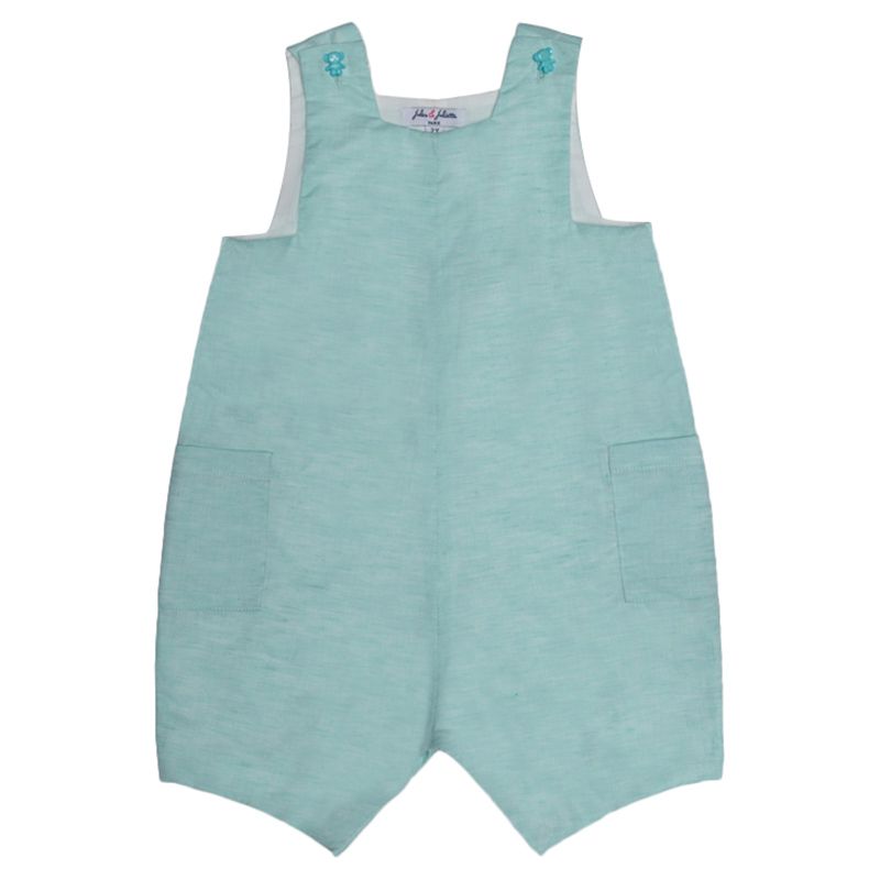 Jules & Juliette - Baby Boy Damien Linen Dungaree - Mint