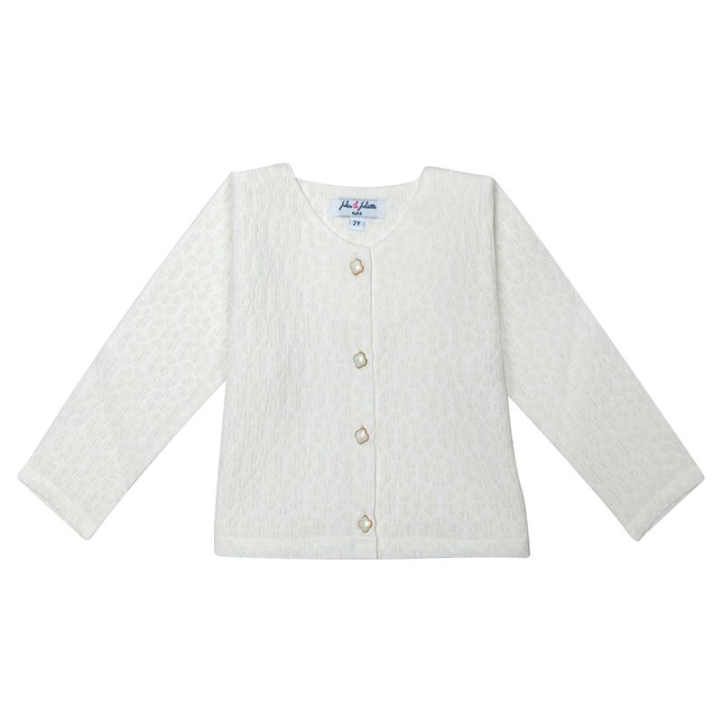 Jules & Juliette - Baby Girl Dulcie Soft Cardigan - Off-White