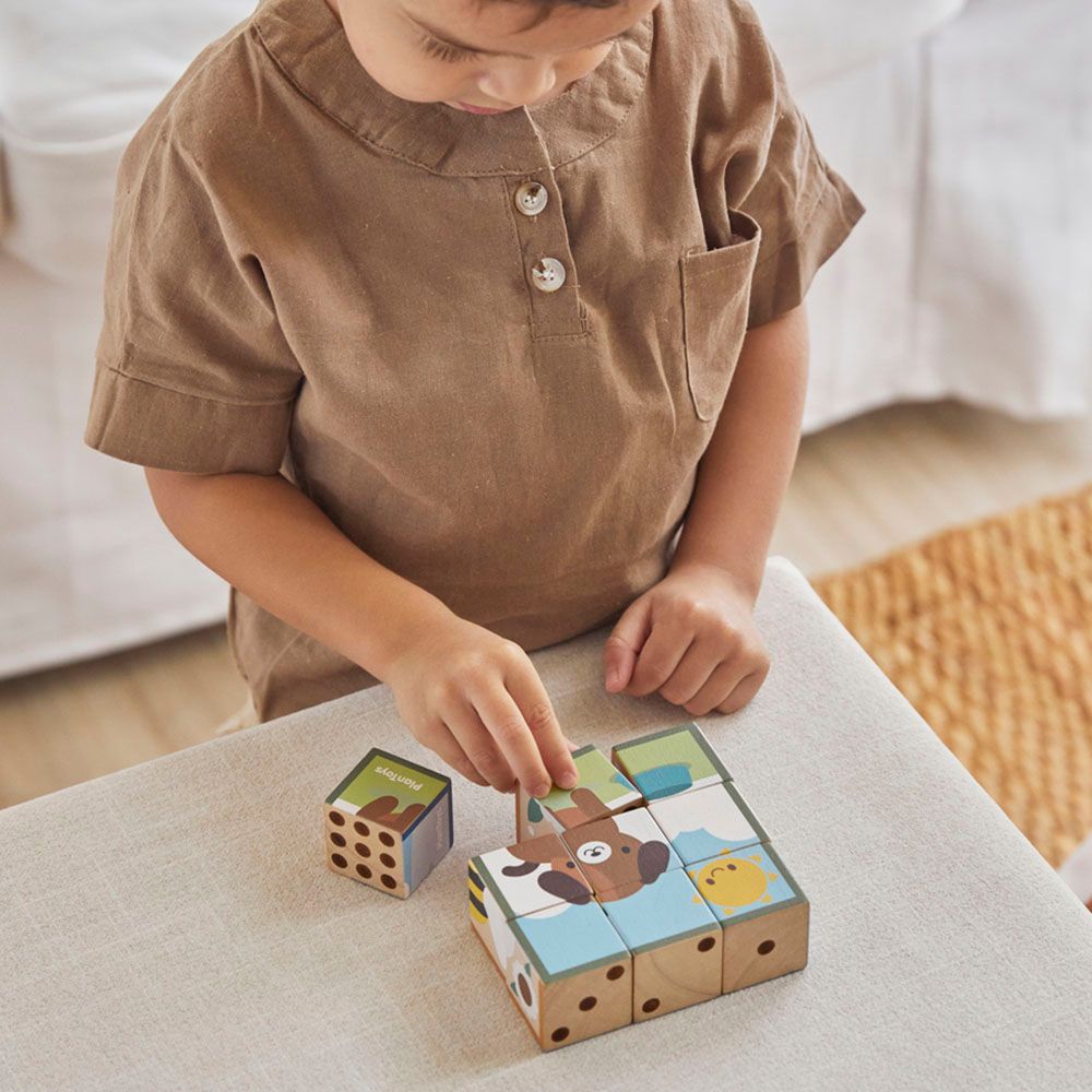 Plan Toys - Animal Puzzle Cubes