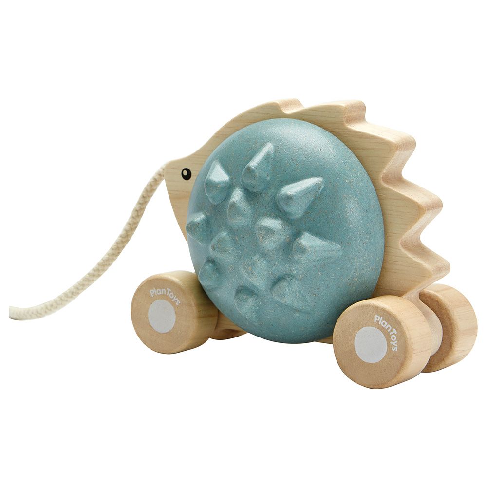 Plan Toys - Pull-Along Hedgehog - Blue