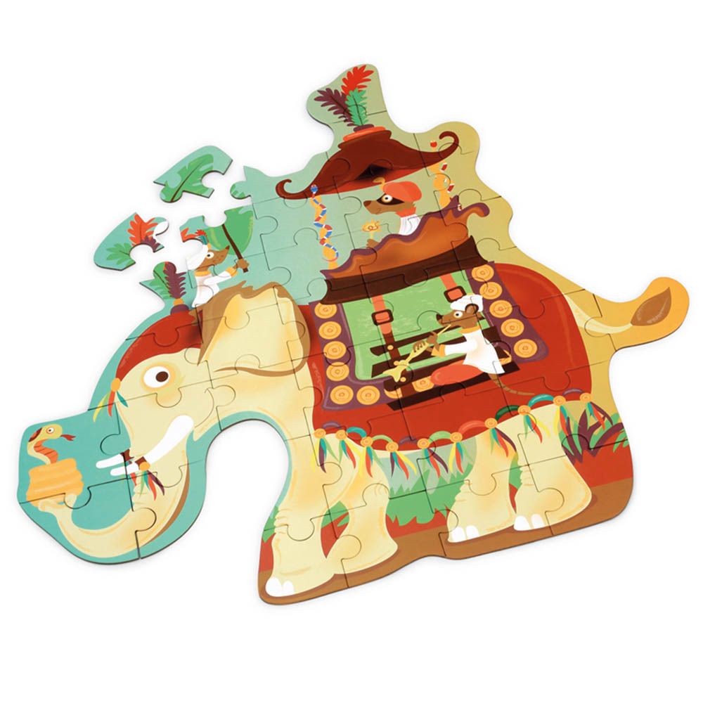 Scratch Europe - Elephant Contour Puzzle - 37pc