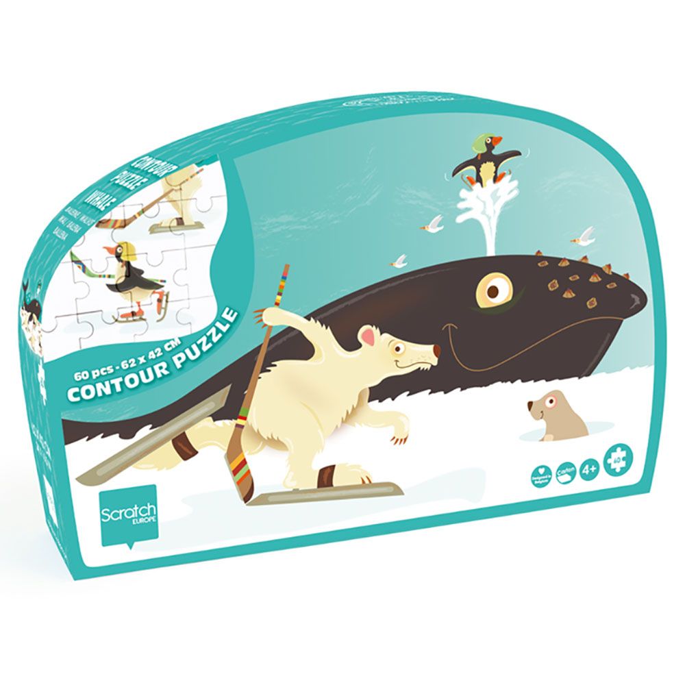 Scratch Europe - Whale Contour Puzzle