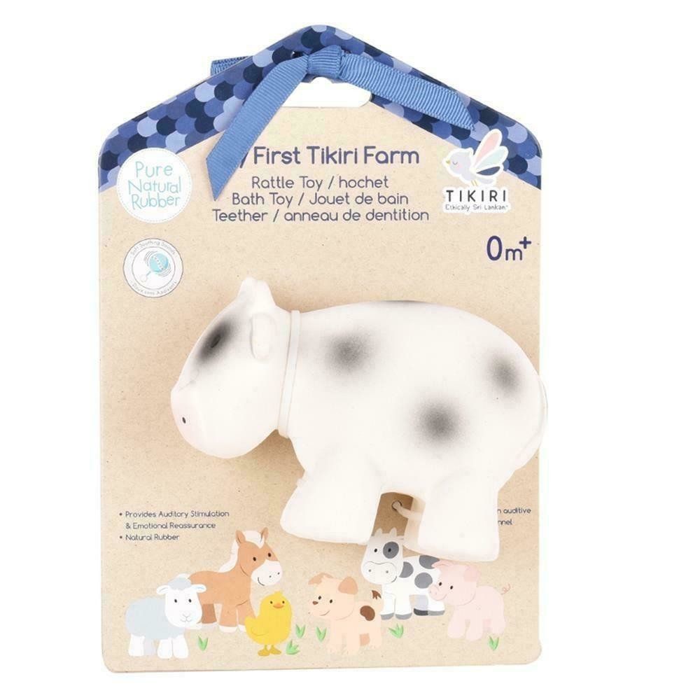 My First Tikiri Farm Cow Rattle Bath Toy Teether 9cm