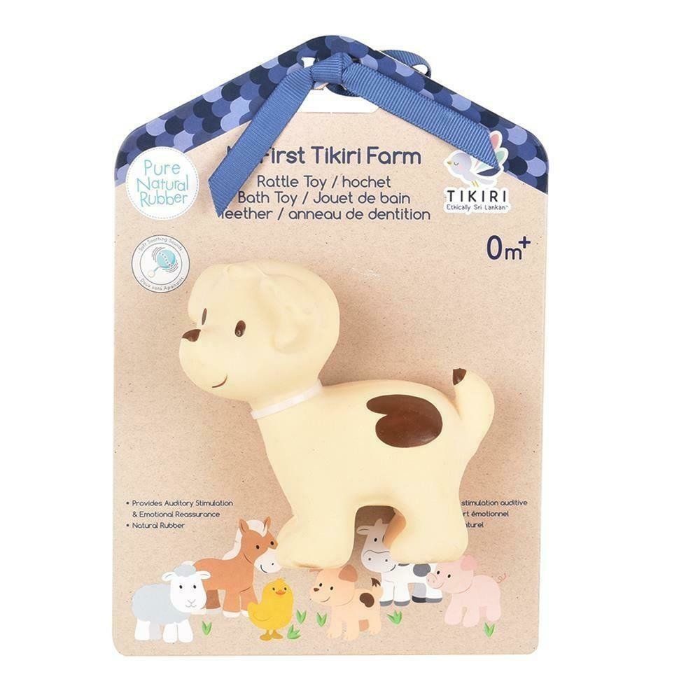 My First Tikiri Farm Puppy Rattle Bath Toy Teether 10cm