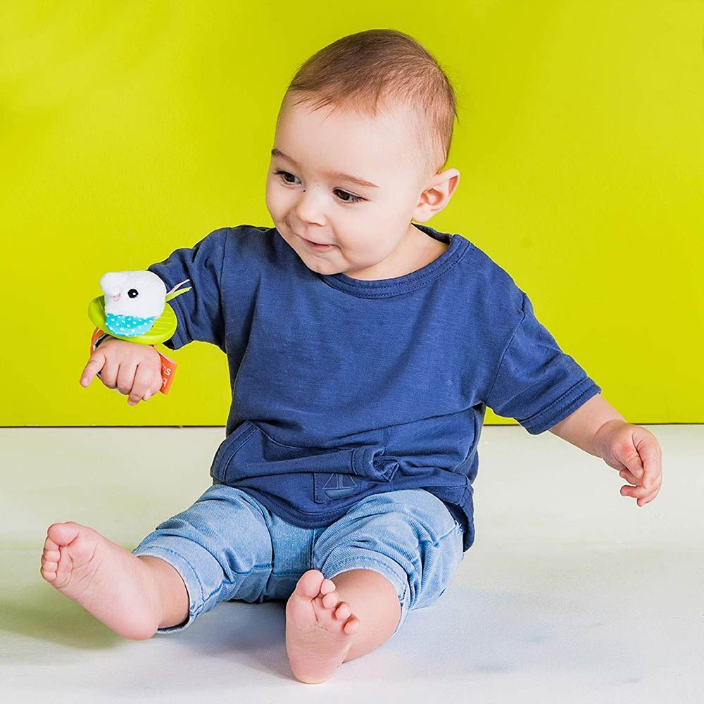 Bright Starts Rattle & Teethe Wrist Toy - Monkey & Elephant