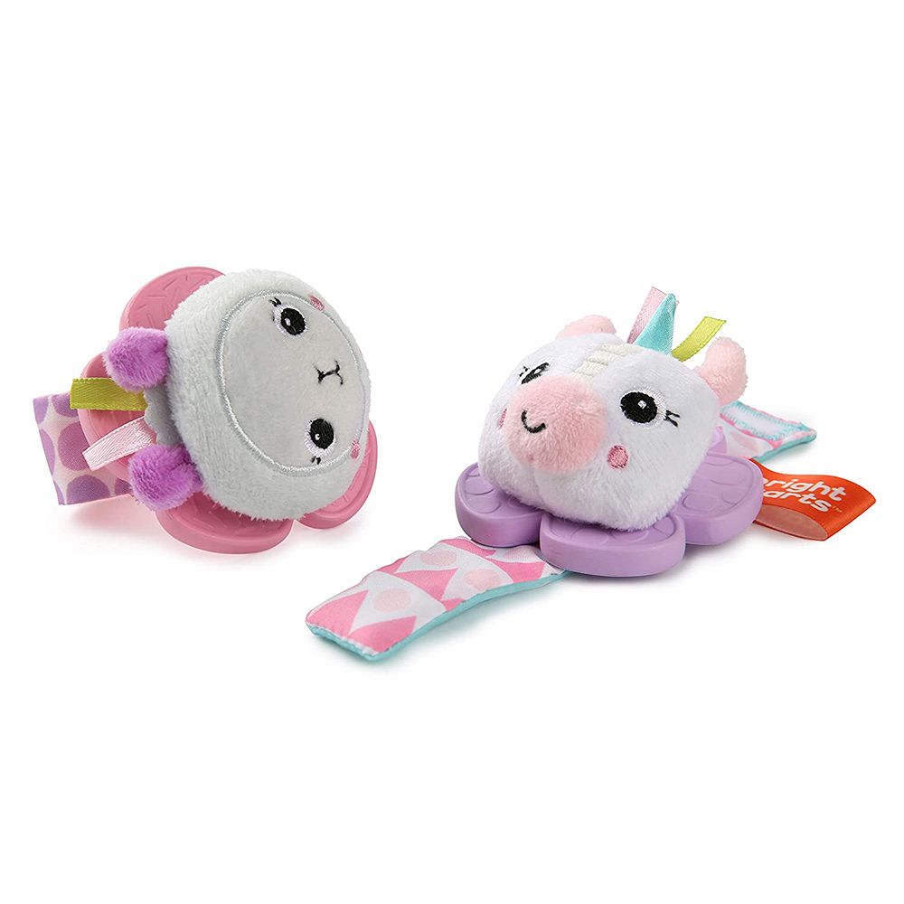 Bright Starts - Rattle & Teethe Wrist Toy - Unicorn & Llama