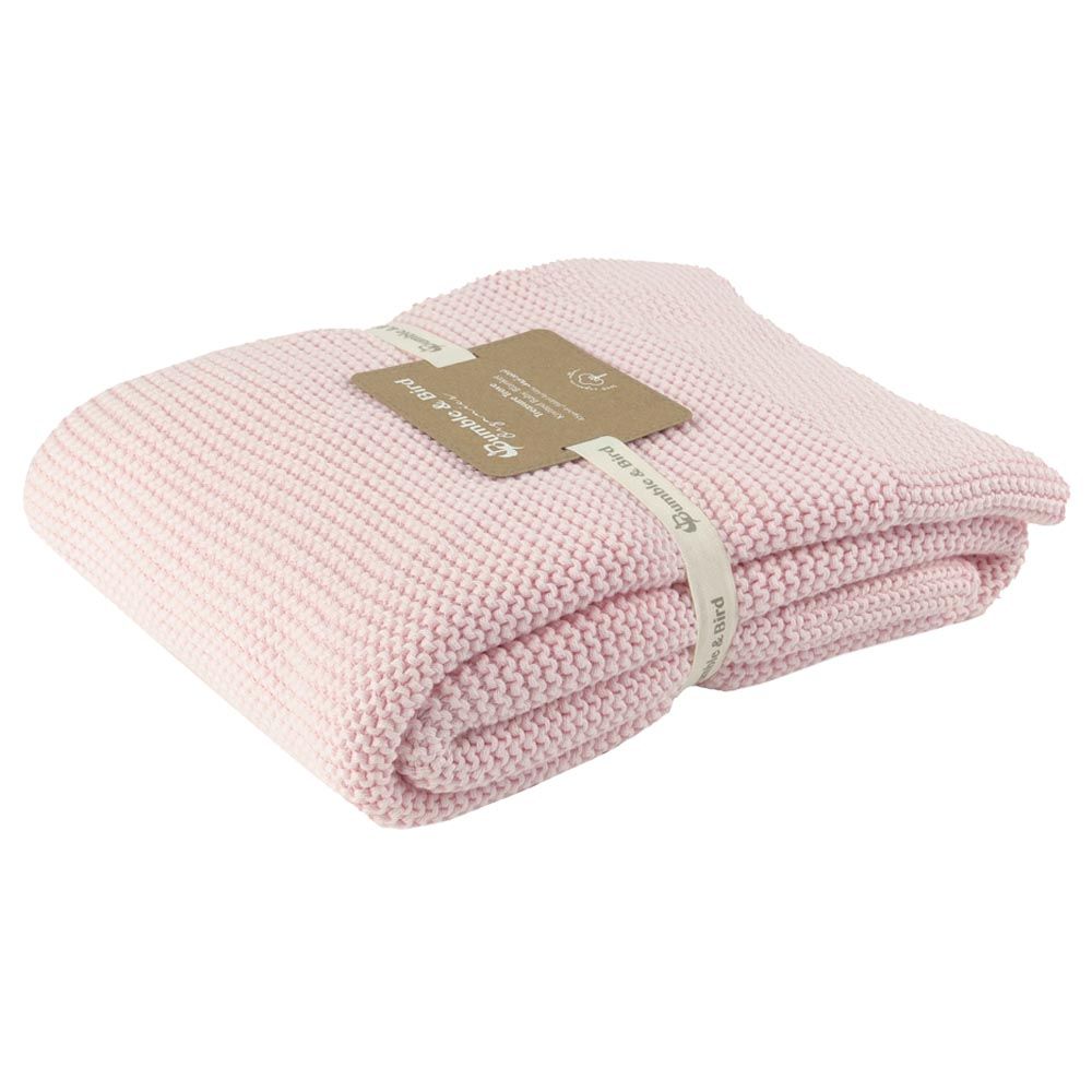 Bumble & Bird - Knitted Receiving Blanket - Pink