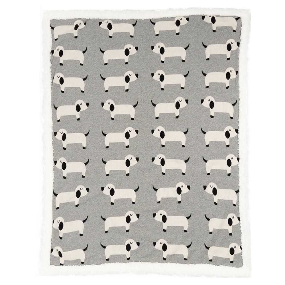 Bumble & Bird - Organic Cotton Blanket With Sherpa Back Cuddle Nest - Dog