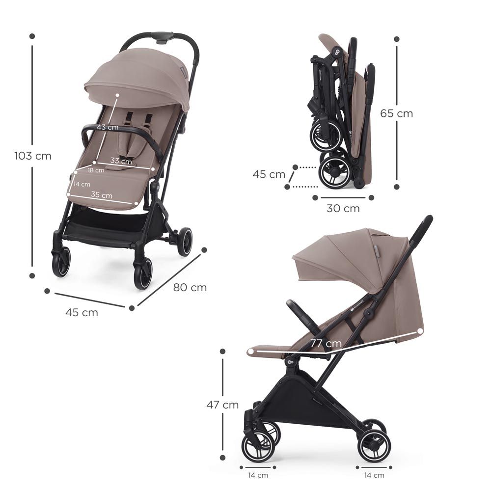 Kinderkraft - Indy2 Baby Stroller + Mink Car Seat - Calm Beige