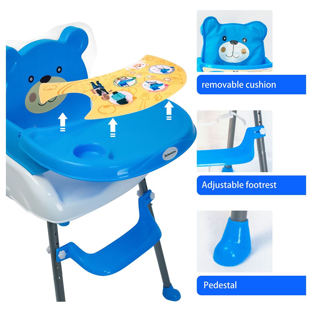 Bebesitos - 3-In-1 Foldable Highchair w/ Removable Cushion - Blue