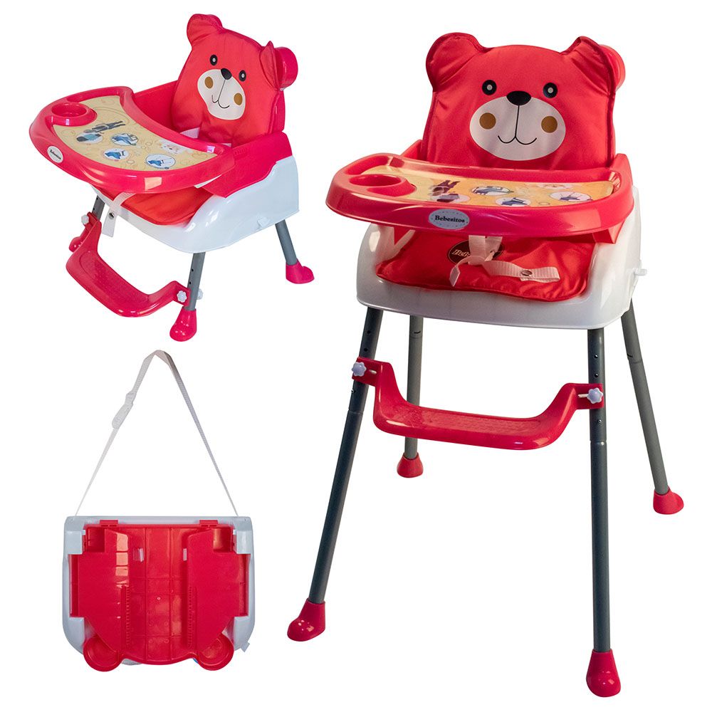 Bebesitos - 3-In-1 Foldable Highchair w/ Removable Cushion - Pink