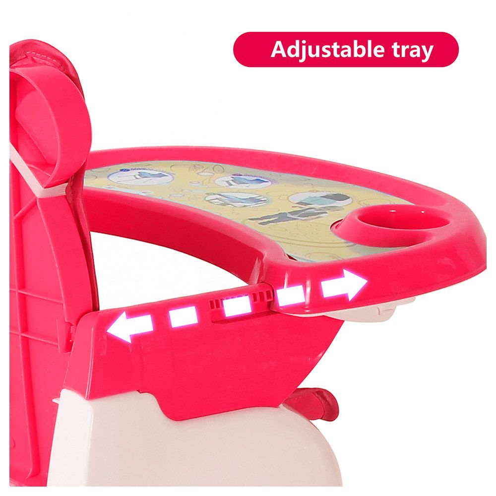 Bebesitos - 3-In-1 Foldable Highchair w/ Removable Cushion - Pink