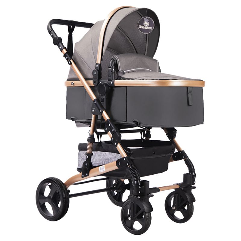 Bebesitos - 3-In-1 Luxury Newborn Pram Stroller W/ Reversible Bassinet - Grey