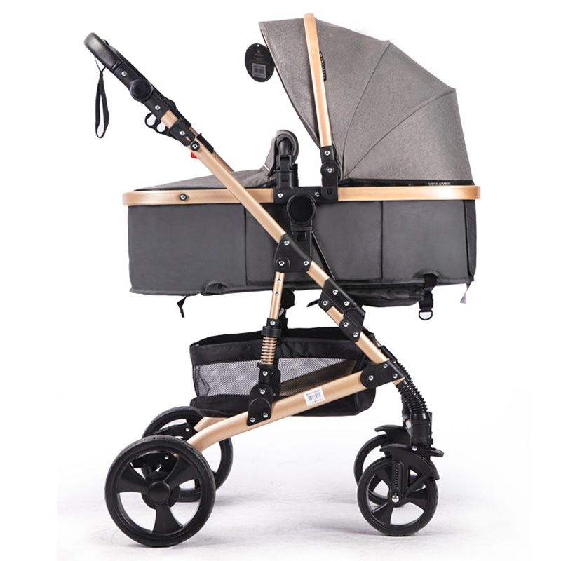 Bebesitos - 3-In-1 Luxury Newborn Pram Stroller W/ Reversible Bassinet - Grey