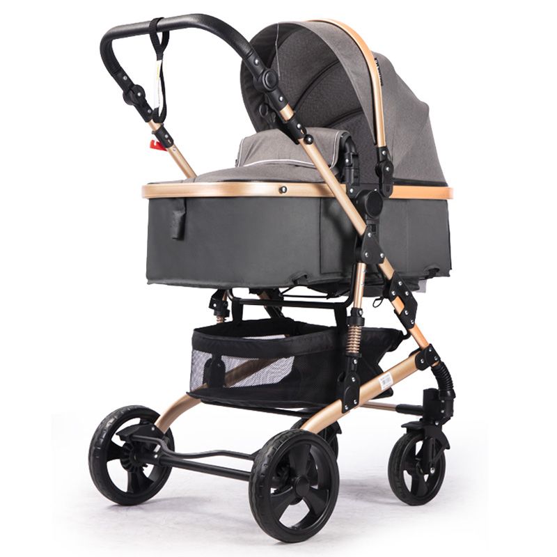 Bebesitos - 3-In-1 Luxury Newborn Pram Stroller W/ Reversible Bassinet - Grey