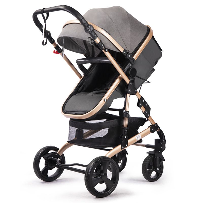 Bebesitos - 3-In-1 Luxury Newborn Pram Stroller W/ Reversible Bassinet - Grey