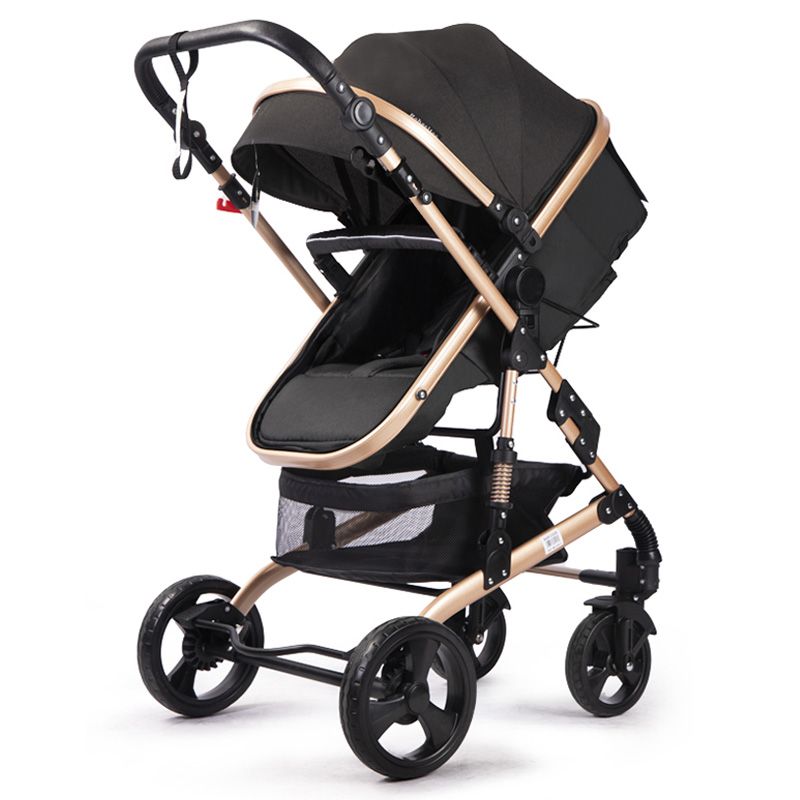 Bebesitos - 3-In-1 Luxury Newborn Pram Stroller W/ Reversible Bassinet - Black