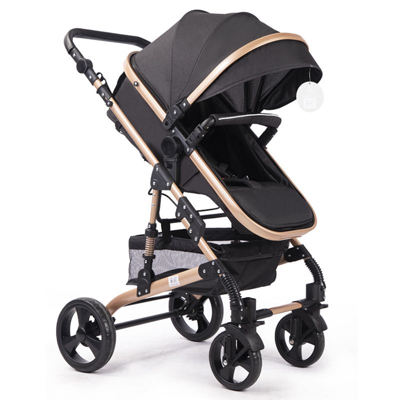 Bebesitos - 3-In-1 Luxury Newborn Pram Stroller W/ Reversible Bassinet - Black