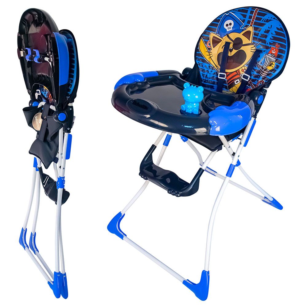 Bebesitos - Portable Baby Highchair W/ Large Food Tray And Music Toy - Blue