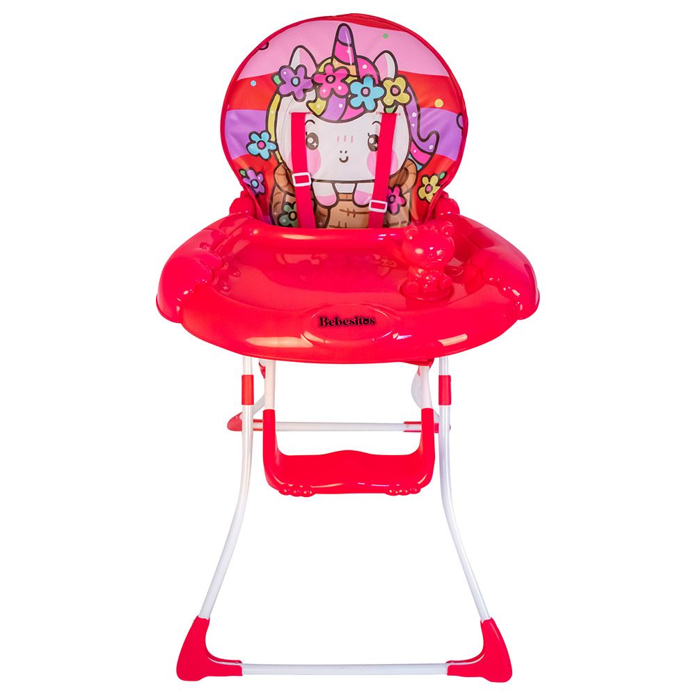 Bebesitos - Portable Baby Highchair W/ Large Food Tray And Music Toy - Pink