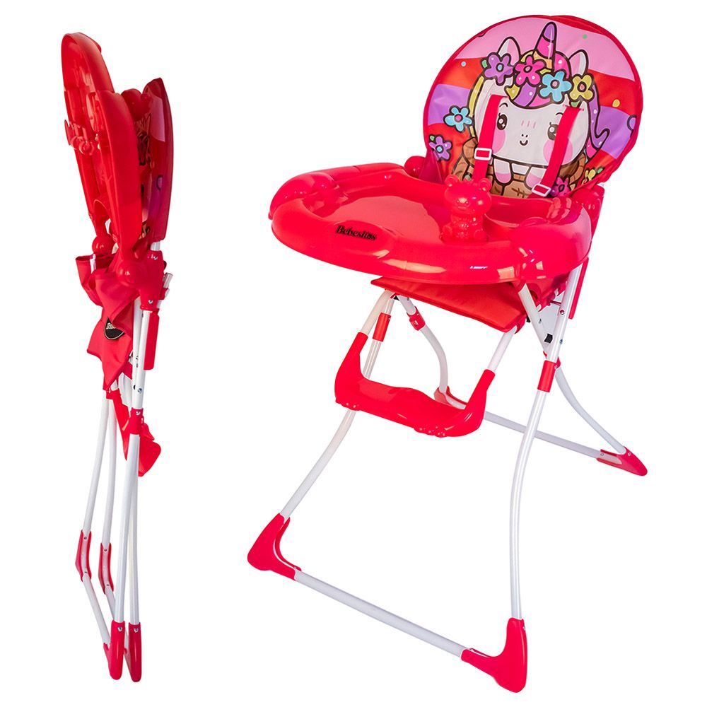 Bebesitos - Portable Baby Highchair W/ Large Food Tray And Music Toy - Pink