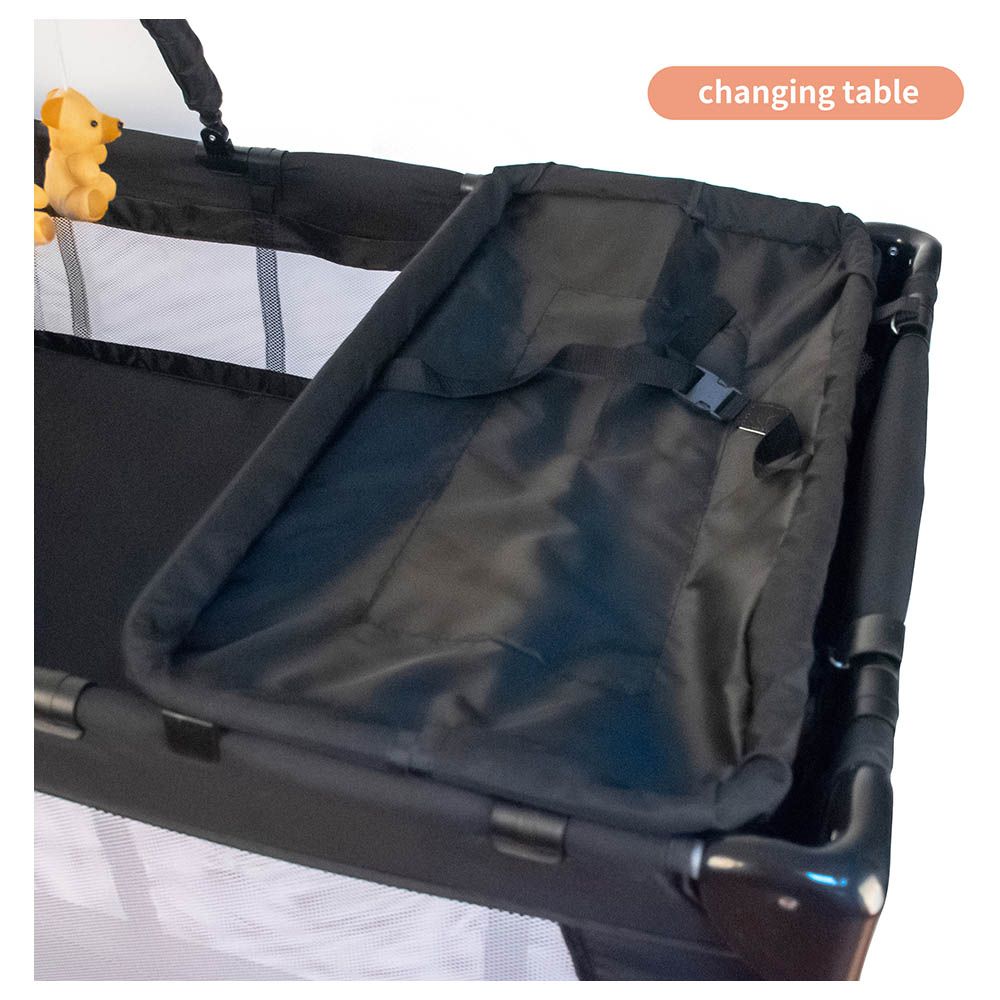 Bebesitos - Spacious Baby Nursery Center Bassinet & Travel Cot - Black