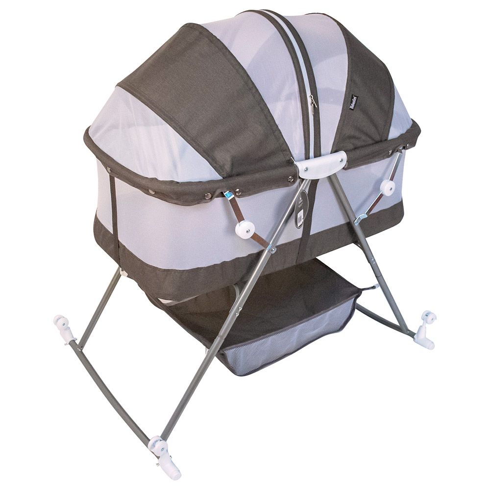 Bebesitos - 2-In-1 Portable Lightweight Baby Cradle/Bassinet W/ Rocking Mode - Grey