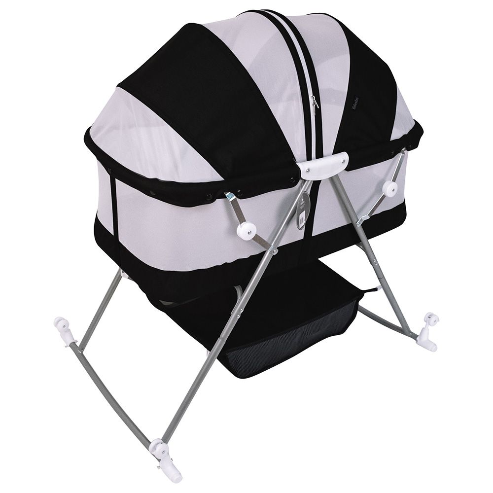 Bebesitos - 2-In-1 Portable Lightweight Baby Cradle/Bassinet W/ Rocking Mode - Black