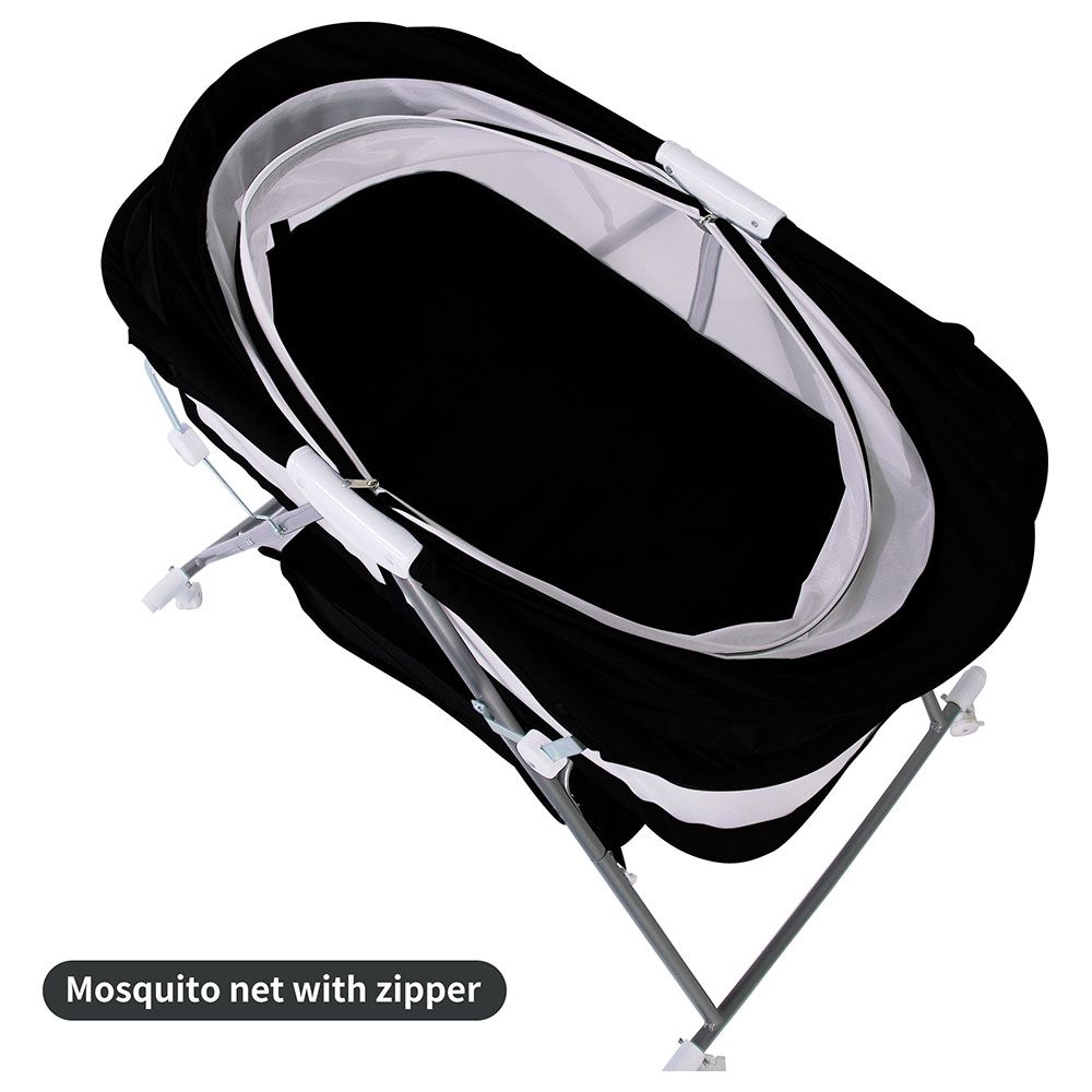 Bebesitos - 2-In-1 Portable Lightweight Baby Cradle/Bassinet W/ Rocking Mode - Black