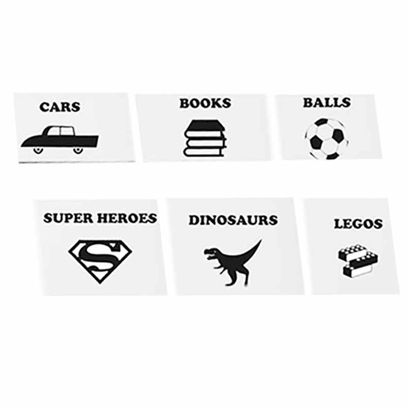 Kreative Koncepts - Boys Storage Labels 6pcs - Black & White