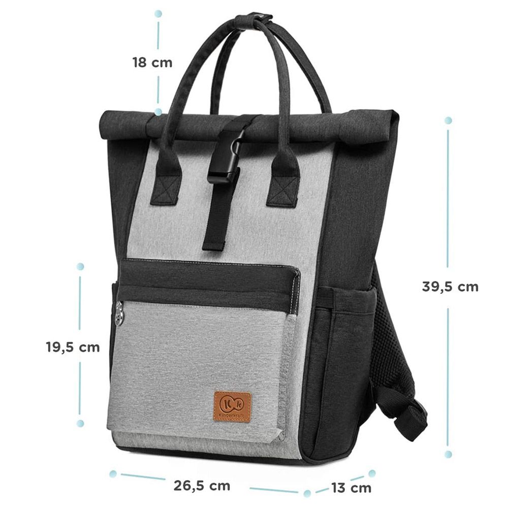 Kinderkraft - Moonpack Diaper Backpack - Grey