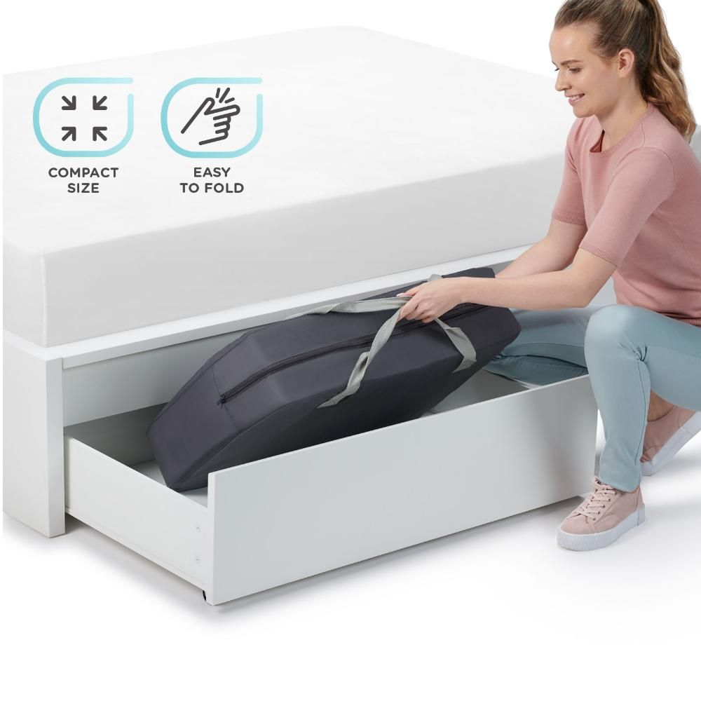 Kinderkraft - 2-in-1 Crib & Travel Bed Movi Travel Cot - Grey & Wood