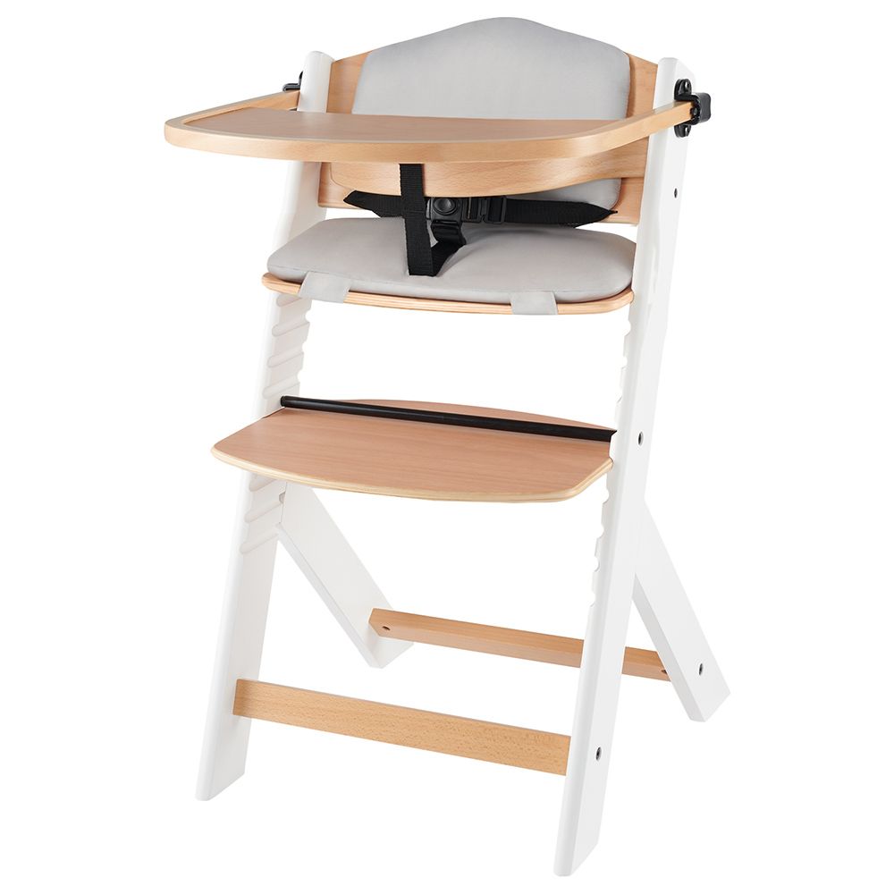 Kinderkraft - Enock Wooden High Chair W/ Pillow - White